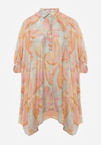 Renee - Pomarańczowa Nietoperzowa Koszula z Bawełną o Fasonie Oversize Celista. Okazja: na co dzień. Kolor: pomarańczowy. Materiał: bawełna. Styl: elegancki, casual #5