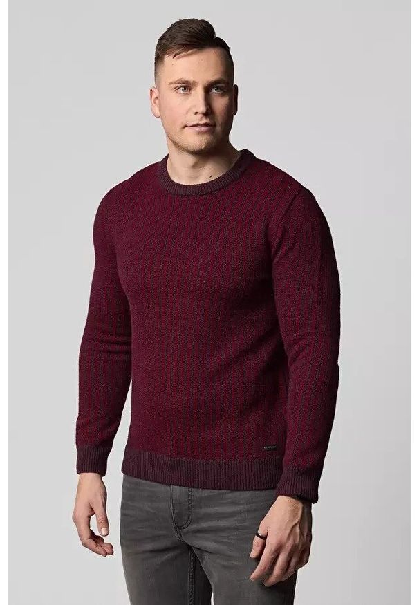 Lee - LEE BASIC CREW KNIT MĘSKI SWETER KLASYCZNY AUBERGINE L83IAEKA. Styl: klasyczny