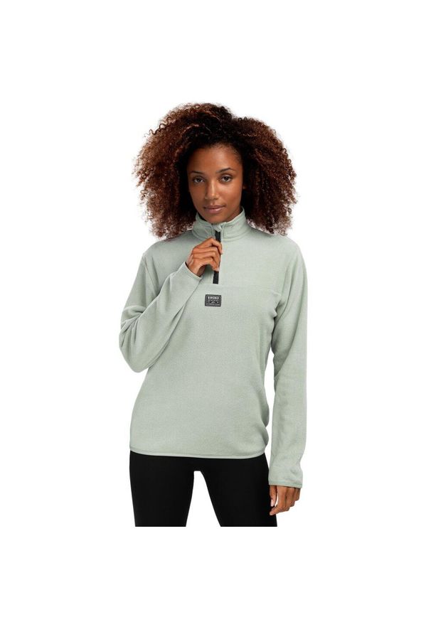 SIROKO - Damska bluza z cienkiego polaru Sporty zimowe Siroko Cascade-W. Kolor: zielony. Materiał: polar. Sezon: zima