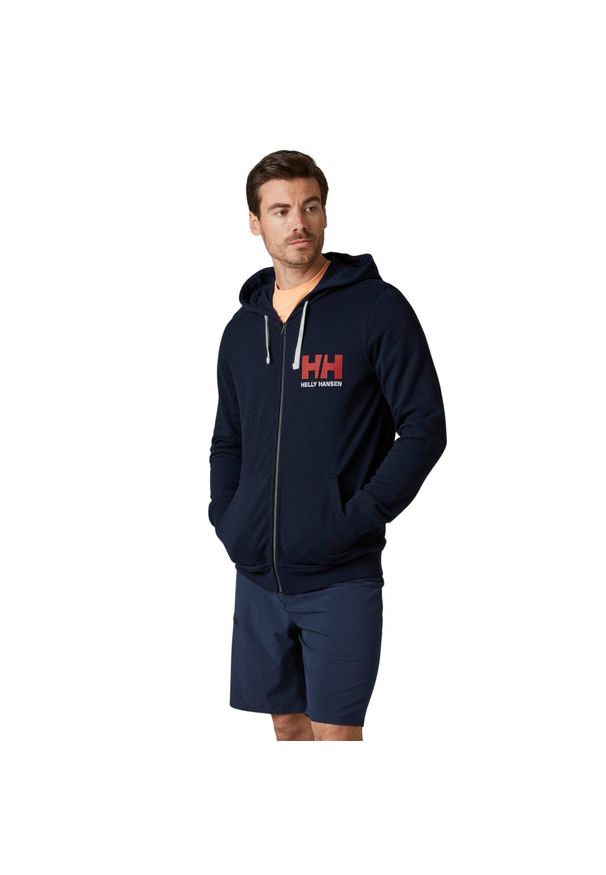 Bluza dresowa męska Helly Hansen Logo 597. Kolor: niebieski. Materiał: dresówka