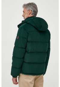 Polo Ralph Lauren kurtka sztruksowa puchowa kolor zielony zimowa. Typ kołnierza: polo. Kolor: zielony. Materiał: puch, sztruks. Sezon: zima #2