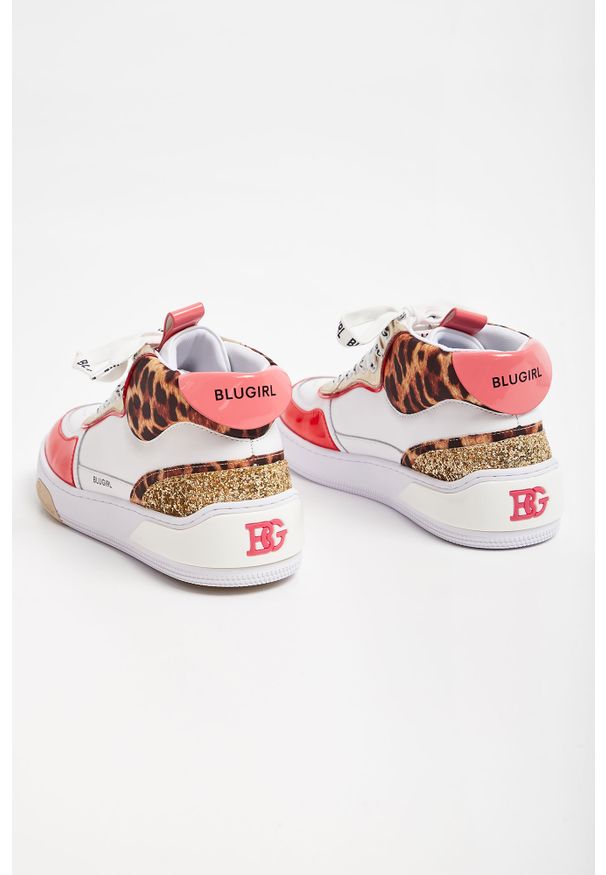 Blugirl Blumarine - Sneakersy BLUGIRL BLUMARINE. Zapięcie: sznurówki. Materiał: skóra. Wzór: aplikacja, motyw zwierzęcy
