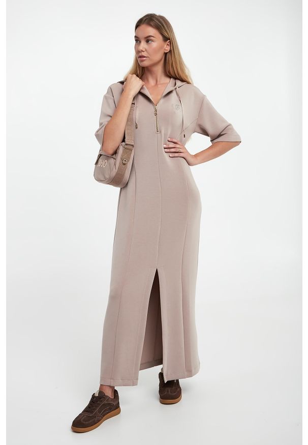 Liu Jo - Sukienka maxi z kapturem LIU JO. Typ kołnierza: kaptur. Długość: maxi