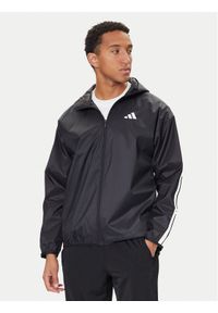 Adidas - adidas Wiatrówka Essential 3-Stripes Ripstop IM7848 Czarny Regular Fit. Kolor: czarny. Materiał: syntetyk #1