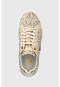 U.S. Polo Assn. sneakersy skórzane kolor beżowy. Nosek buta: okrągły. Zapięcie: sznurówki. Kolor: beżowy. Materiał: skóra