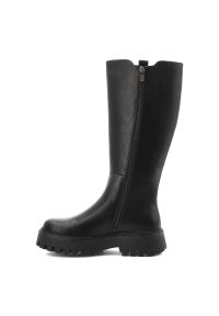 Big-Star - Czarne Kozaki Big Star Ocieplane Obuwie Damskie. Okazja: na co dzień. Wysokość cholewki: przed kolano. Kolor: czarny. Materiał: materiał. Szerokość cholewki: normalna. Sezon: zima, jesień. Styl: klasyczny, casual, elegancki #6