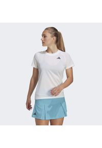 Adidas - Club Tennis Tee. Kolor: biały. Materiał: materiał. Sport: tenis