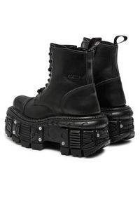NEW ROCK Glany M-TANK083-C1 Czarny. Kolor: czarny. Materiał: skóra. Styl: rockowy