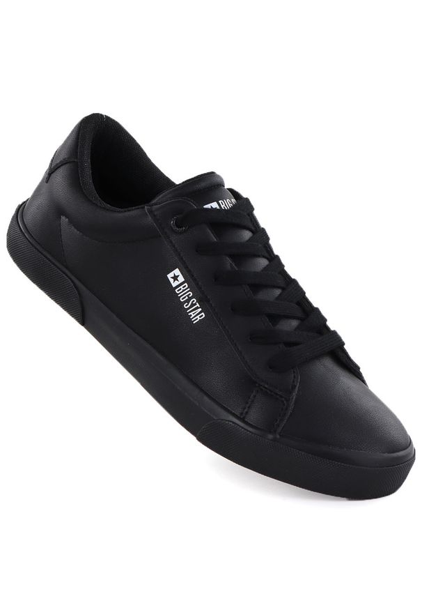Big-Star - Trampki niskie męskie ekoskóra czarne Big Star TT174002. Kolor: czarny. Materiał: skóra ekologiczna. Sezon: lato. Styl: sportowy