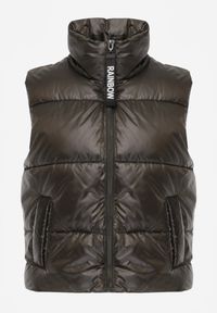 Born2be - Ciemnozielona Kamizelka z Szerokim Kołnierzem Pikowana Risara. Kolor: zielony. Długość rękawa: bez rękawów #8