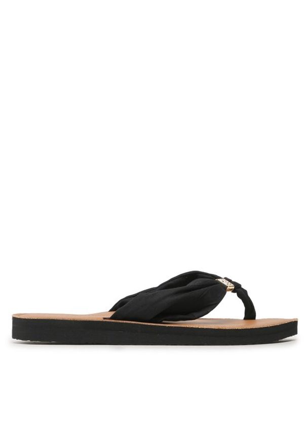 TOMMY HILFIGER - Tommy Hilfiger Japonki Th Elevated Beach Sandal FW0FW06985 Czarny. Kolor: czarny. Materiał: materiał