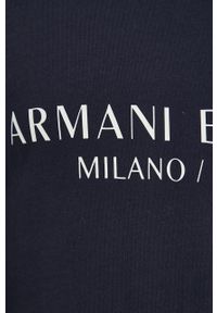 Armani Exchange Bluza bawełniana męska kolor granatowy z nadrukiem. Okazja: na co dzień. Kolor: niebieski. Materiał: bawełna. Wzór: nadruk. Styl: casual #4