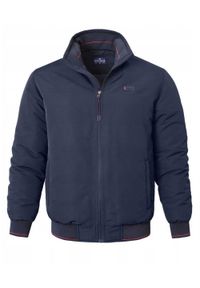 Ocieplona Zimowa Kurtka z Wysokim Kołnierzem - Pako Jeans - Granatowa. Kolor: niebieski. Materiał: tkanina, poliester. Sezon: zima