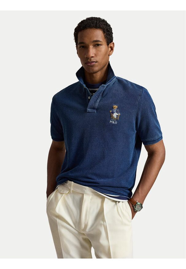 Polo Ralph Lauren Polo 710B29169001 Granatowy Regular Fit. Typ kołnierza: polo. Kolor: niebieski. Materiał: bawełna