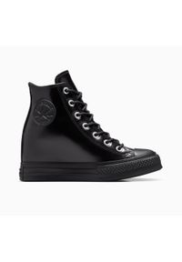 Damskie skórzane buty sportowe Converse Chuck Taylor All Star Platform. Okazja: na co dzień. Kolor: czarny. Materiał: skóra. Obcas: na platformie. Styl: sportowy #1