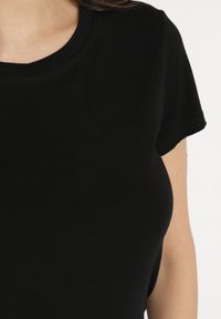 Born2be - Czarny Klasyczny T-shirt z Bawełny Olinisea. Okazja: na co dzień. Kolor: czarny. Materiał: bawełna. Styl: klasyczny #4