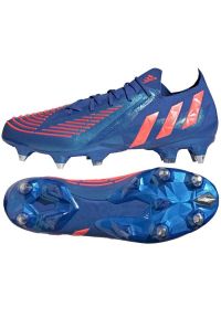 Adidas - Buty piłkarskie adidas Predator Edge.1 L Sg M H02973 niebieskie niebieskie. Zapięcie: sznurówki. Kolor: niebieski. Materiał: syntetyk. Sport: piłka nożna