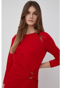 Lauren Ralph Lauren sukienka kolor czerwony mini prosta. Okazja: na co dzień. Kolor: czerwony. Materiał: dzianina. Typ sukienki: proste. Styl: casual. Długość: mini #4
