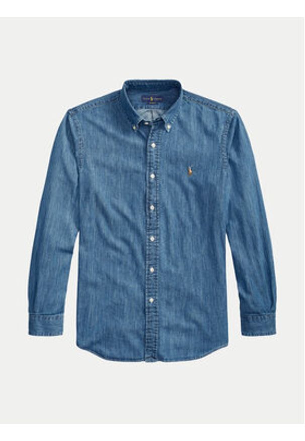 Polo Ralph Lauren Koszula jeansowa 710792043001 Niebieski Custom Fit. Typ kołnierza: polo. Kolor: niebieski. Materiał: bawełna