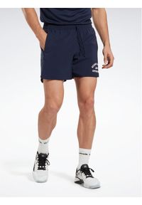 Reebok Szorty sportowe Training Graphic Woven Shorts HT3704 Niebieski. Kolor: niebieski. Materiał: syntetyk. Styl: sportowy #1