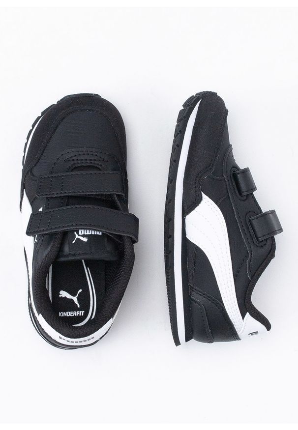 Sneakersy dziecięce granatowe Puma ST Runner V3 NL V IN. Okazja: na uczelnię. Kolor: niebieski. Materiał: skóra ekologiczna, guma. Szerokość cholewki: normalna. Wzór: aplikacja