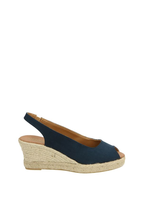 Venezia - ESPADRYLE NA KOTURNIE V5648P ULT MARIN. Materiał: syntetyk, zamsz, skóra. Obcas: na koturnie