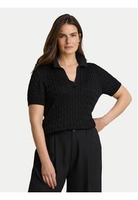 Lauren Ralph Lauren - LAUREN RALPH LAUREN Polo 200P14041002 Czarny Regular Fit. Typ kołnierza: polo. Kolor: czarny. Materiał: bawełna #7