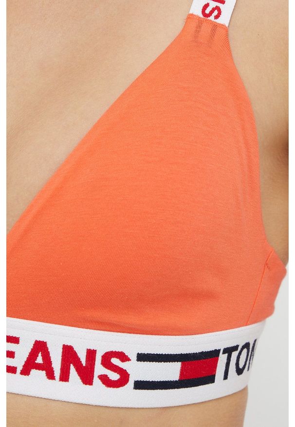 TOMMY HILFIGER - Tommy Hilfiger biustonosz kolor pomarańczowy. Kolor: pomarańczowy. Materiał: poliester. Rodzaj stanika: odpinane ramiączka