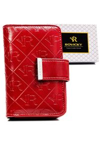 ROVICKY - Portfel damski skóra+PU RPX-31-PMT Red. Materiał: skóra ekologiczna