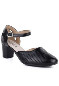 Czółenka damskie sandały z paskiem czarne Unisoft 9941. Zapięcie: pasek. Kolor: czarny. Materiał: skóra ekologiczna #1