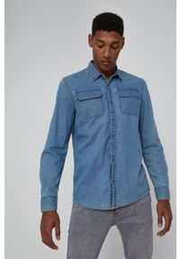 medicine - Medicine - Koszula jeansowa Back To The City. Typ kołnierza: kołnierzyk klasyczny. Kolor: niebieski. Materiał: jeans. Długość rękawa: długi rękaw. Długość: długie. Wzór: gładki. Styl: klasyczny #1
