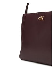 Calvin Klein Torebka Ck Bucket With Strap LV04F3174G Bordowy. Kolor: czerwony. Materiał: skórzane