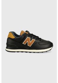 New Balance sneakersy skórzane ML574OMD kolor czarny. Nosek buta: okrągły. Zapięcie: sznurówki. Kolor: czarny. Materiał: skóra. Model: New Balance 574