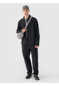 4f - 4F Spodnie casual męskie - czarne XL. Okazja: na co dzień. Kolor: czarny. Materiał: bawełna, poliester, materiał, tkanina. Styl: casual