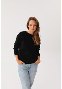 BLUZA LENA CZARNA S - Flawless. Kolor: czarny. Materiał: bawełna, len. Styl: sportowy, klasyczny