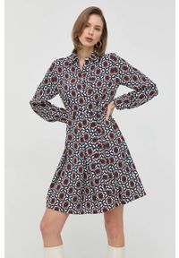 Weekend Max Mara sukienka mini rozkloszowana. Materiał: tkanina. Długość rękawa: długi rękaw. Typ sukienki: rozkloszowane. Długość: mini #1