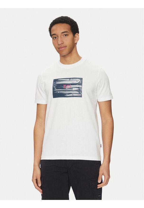 BOSS T-Shirt Dune 50539194 Écru Regular Fit. Materiał: bawełna