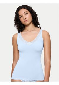 Triumph Top Feel Of Modal 10221637 Błękitny Slim Fit. Kolor: niebieski #1