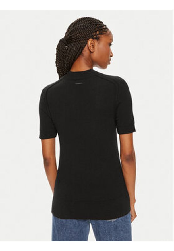 Calvin Klein Sweter K20K207206 Czarny Regular Fit. Kolor: czarny. Materiał: wełna