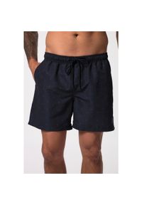 JAY-PI - Męskie Kąpielówki moda plażowa elastyczny pas minimalistyczny nadruk. Kolekcja: plus size. Kolor: niebieski. Materiał: poliester, materiał. Wzór: nadruk