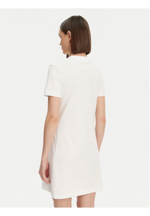 Lacoste Sukienka codzienna EF0583 Biały Regular Fit. Okazja: na co dzień. Kolor: biały. Materiał: bawełna. Typ sukienki: proste. Styl: casual