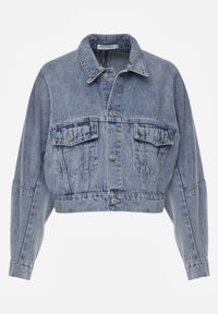 Born2be - Niebieska Bawełniana Jeansowa Kurtka o Krótkim Kroju Bomberki Zinelle. Okazja: na spacer, na co dzień. Kolor: niebieski. Materiał: bawełna, jeans. Długość: krótkie. Styl: casual #3