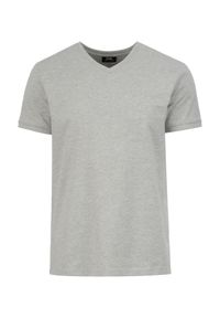 Ochnik - Szary basic T-shirt męski z logo. Kolor: szary. Materiał: materiał. Długość: krótkie #3
