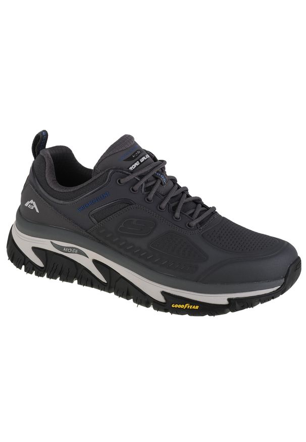 skechers - Buty do chodzenia męskie Skechers Arch Fit Road Walker. Zapięcie: sznurówki. Kolor: szary. Materiał: guma, syntetyk, materiał. Szerokość cholewki: normalna. Sport: turystyka piesza