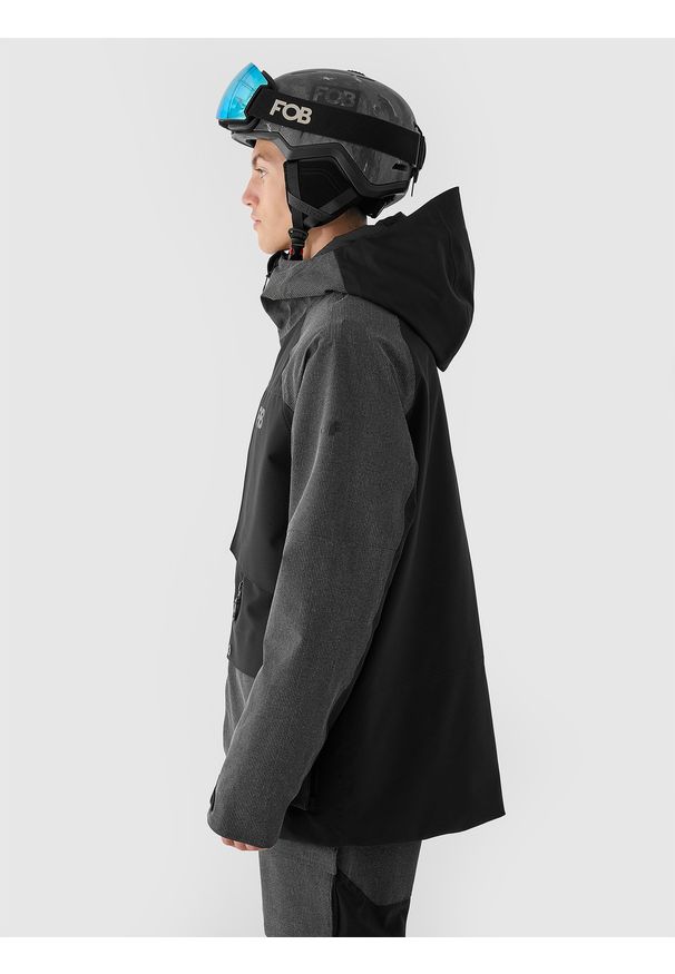 4f - 4F Kurtka snowboardowa membrana 10000 męska - czarna S. Okazja: na co dzień. Typ kołnierza: kaptur. Kolor: czarny. Materiał: tkanina, poliester, dzianina, materiał. Wzór: gładki. Sezon: zima. Styl: casual, klasyczny, sportowy