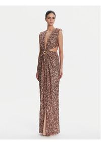 Elisabetta Franchi Sukienka wieczorowa ABR4852E2 181 Brązowy Regular Fit. Kolor: brązowy. Materiał: syntetyk. Styl: wizytowy #6