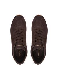 TOMMY HILFIGER - Tommy Hilfiger Sneakersy Bella Low Runner FW0FW09189 Brązowy. Kolor: brązowy. Materiał: skóra, zamsz #4