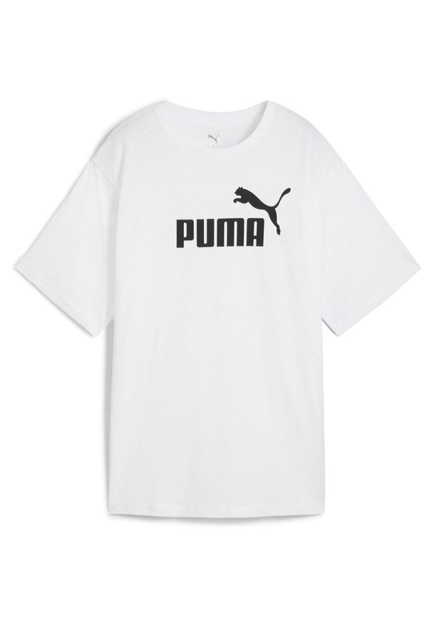 Koszulka Puma Ess No. 1 Logo Relaxed Tee, Kobiety. Kolor: biały. Materiał: bawełna, materiał