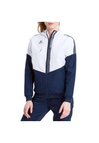 ERIMA - Damska kurtka z kapturem Erima Tracktop Squad. Typ kołnierza: kaptur. Kolor: biały, niebieski, wielokolorowy
