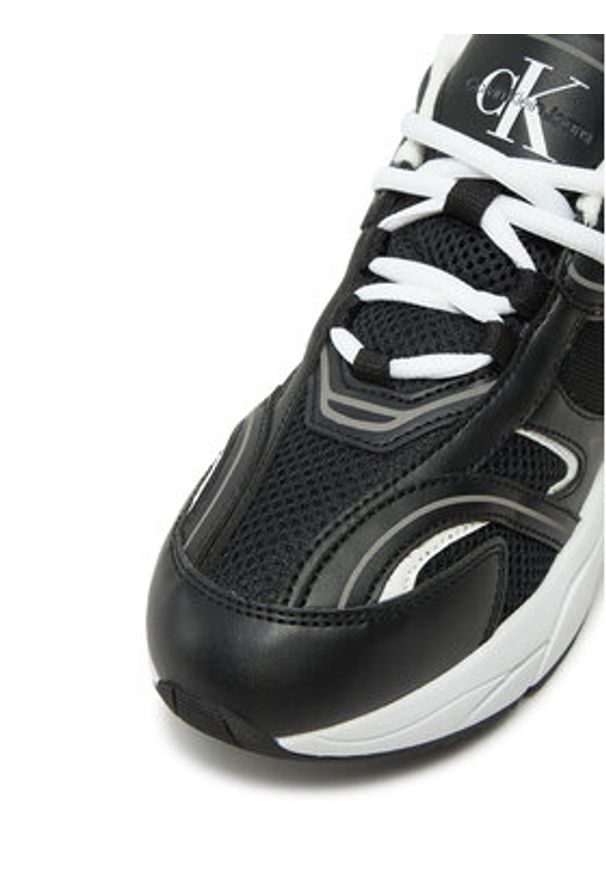 Calvin Klein Jeans Sneakersy Retro Tennis Mesh Ml YW0YW01807 Czarny. Kolor: czarny. Materiał: skóra